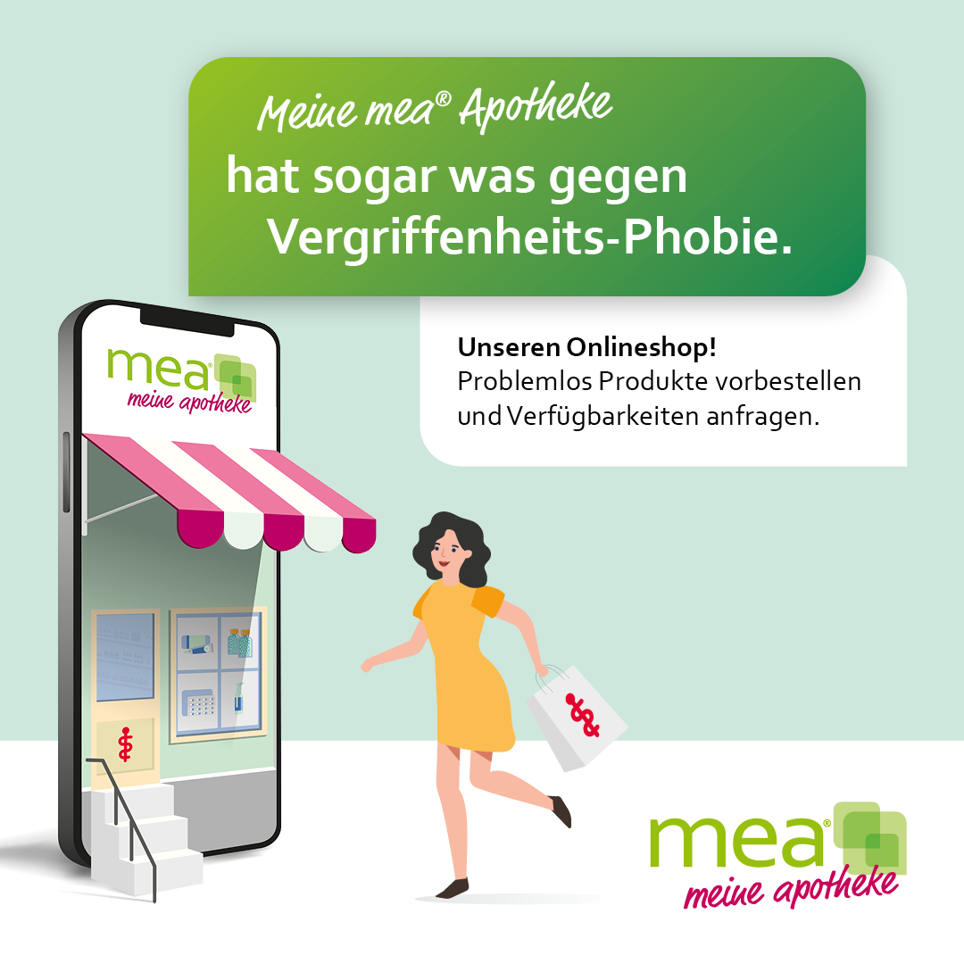 Bild von Meine mea Apotheke, Werbung für den Online Shop